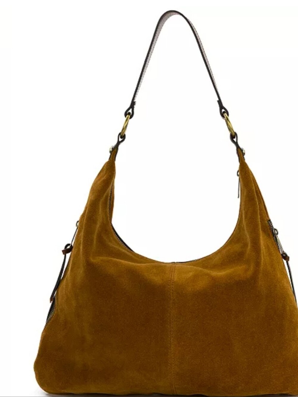 Patricia Nash Cognac Brown Suede Hobo Shoulder Bag With Leather Strap. NWT - Picture 3 of 11